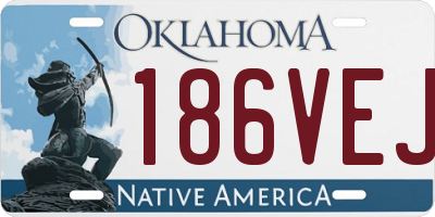 OK license plate 186VEJ