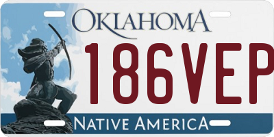 OK license plate 186VEP