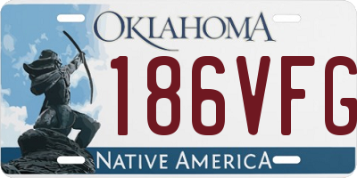 OK license plate 186VFG