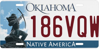 OK license plate 186VQW