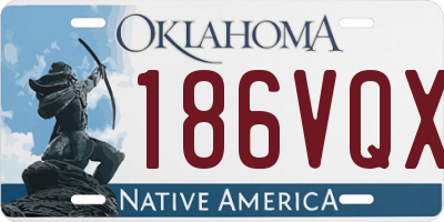 OK license plate 186VQX