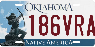 OK license plate 186VRA