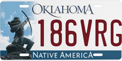 OK license plate 186VRG