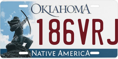 OK license plate 186VRJ