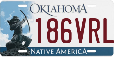 OK license plate 186VRL