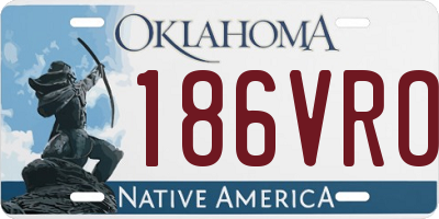 OK license plate 186VRO