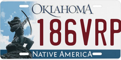 OK license plate 186VRP