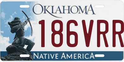 OK license plate 186VRR