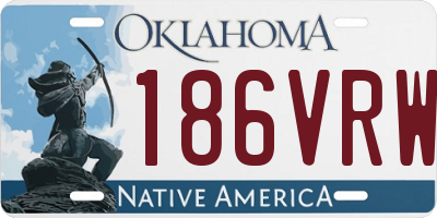 OK license plate 186VRW