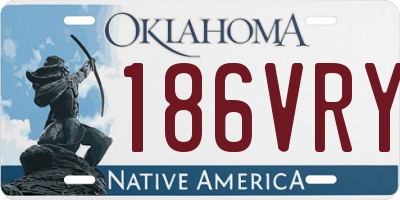 OK license plate 186VRY