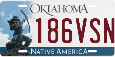 OK license plate 186VSN