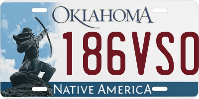OK license plate 186VSO