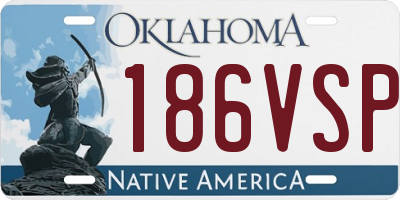 OK license plate 186VSP