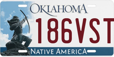 OK license plate 186VST