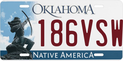 OK license plate 186VSW