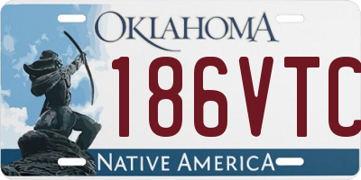 OK license plate 186VTC