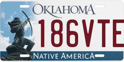 OK license plate 186VTE