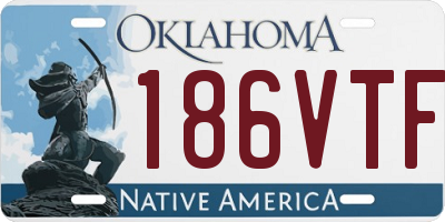 OK license plate 186VTF