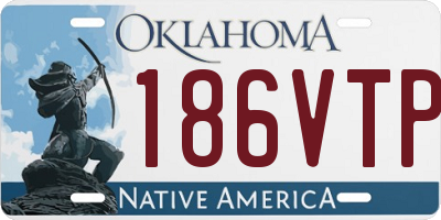 OK license plate 186VTP