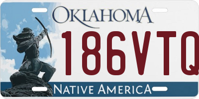 OK license plate 186VTQ