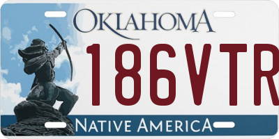 OK license plate 186VTR