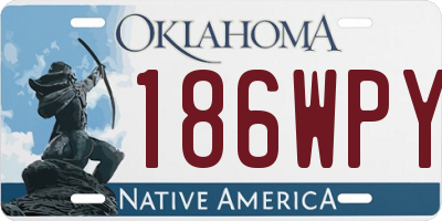 OK license plate 186WPY