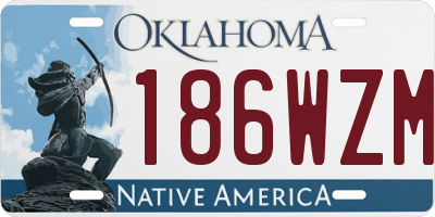 OK license plate 186WZM