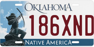 OK license plate 186XND