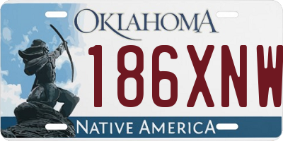 OK license plate 186XNW