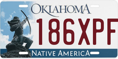 OK license plate 186XPF