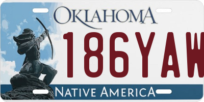 OK license plate 186YAW