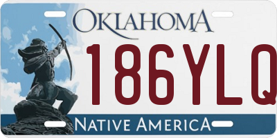 OK license plate 186YLQ