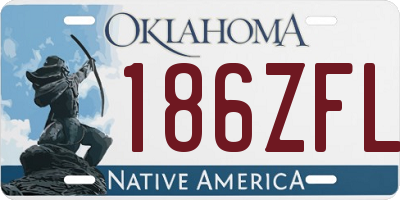 OK license plate 186ZFL