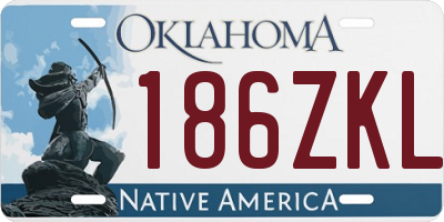 OK license plate 186ZKL