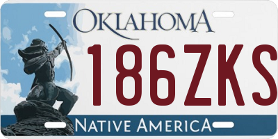 OK license plate 186ZKS