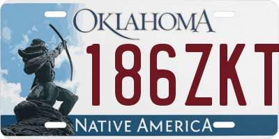OK license plate 186ZKT
