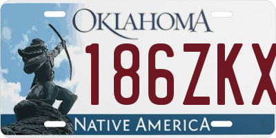 OK license plate 186ZKX