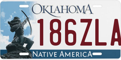 OK license plate 186ZLA