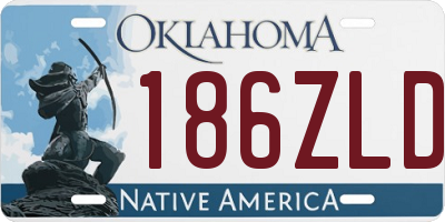 OK license plate 186ZLD
