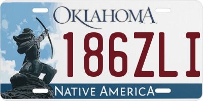 OK license plate 186ZLI