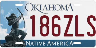 OK license plate 186ZLS