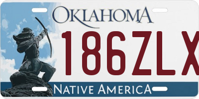 OK license plate 186ZLX