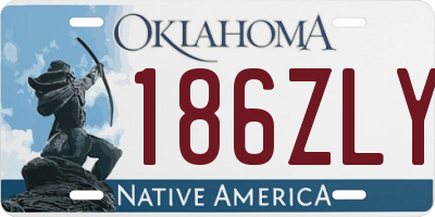 OK license plate 186ZLY