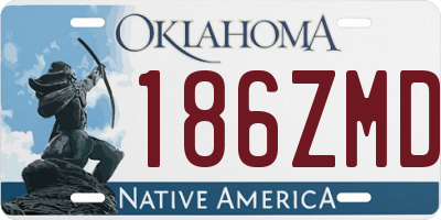 OK license plate 186ZMD
