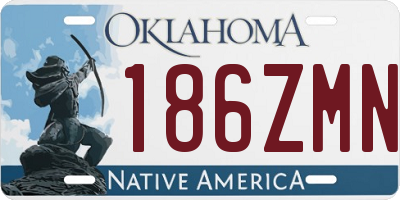 OK license plate 186ZMN