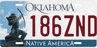 OK license plate 186ZND