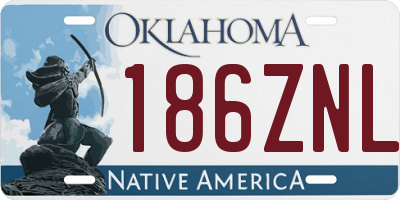 OK license plate 186ZNL
