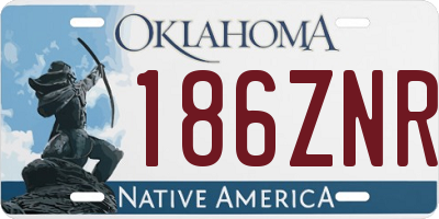 OK license plate 186ZNR