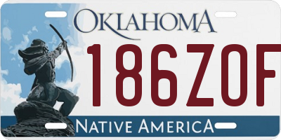 OK license plate 186ZOF