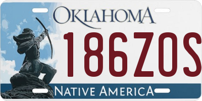 OK license plate 186ZOS